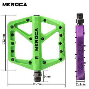 Pédale BMX extra large Meroca + pédale plate autobloquante ultralégère en aluminium/nylon antidérapante durable avec axe de 14 mm pour vélos de route et <span class=keywords><strong>VTT</strong></span> - Product Image 4
