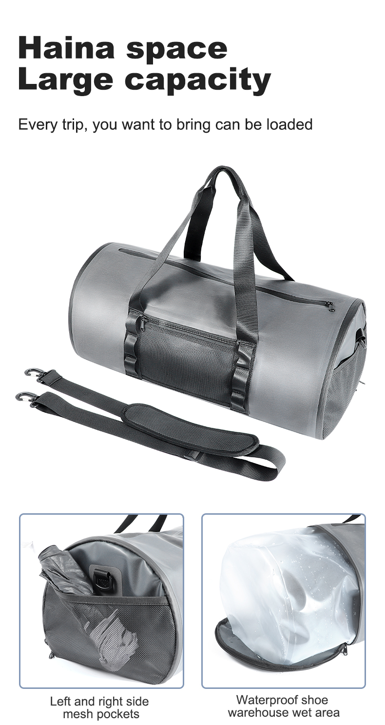 Custom LOGO TPU Travel Wash Bag Waterproof Duffle Dry Bag for Hiking Fitness Camping