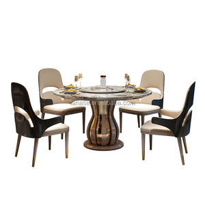 Европейский круглый обеденный стол, Прямая поставка с завода, Роскошные, с 6 стульями, мебель для дома, коробка, 1 шт., обеденный набор - Product Image 2