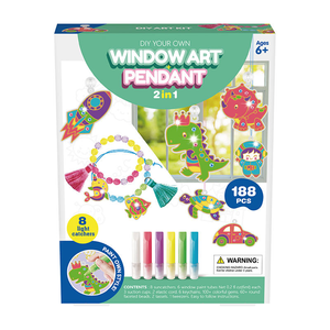 Mainan Edukasi DIY Menggambar 2 in 1 Seni Jendela Multi Warna 3D Kit Mainan Lukis Dinosaurus untuk Anak-Anak - Product Image 4