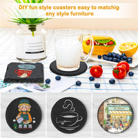 Sous-verres en pierre d'ardoise de style classique pour la décoration intérieure de la cuisine et le paquet en vrac de café