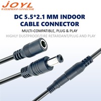 Connecteur de câble étanche JOYL DC 5.5x2.1mm 5A 60V pour caméra de sécurité CCTV intérieure et faisceau de câbles de bande LED