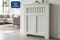 Cache-radiateur moderne blanc en MDF de haute qualité pour salon - Marque Timberlume - Vente en gros pour détaillants de bricolage EU/US - MOQ 10