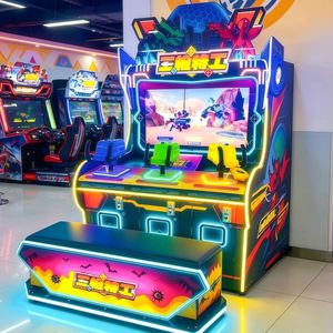 Trois joueurs insèrent des pièces de monnaie pour jouer à la machine de tir. Modèle de tir interactif pour enfants « Agent Spécial à Trois Coups » - Product Image 5