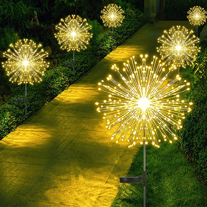 Blanc chaud 8 modes clignotants solaires 150leds