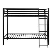 Rail de protection pour lit superposé double en métal noir mat Échelle inclinée robuste Conception peu encombrante Chambres à coucher Hôtels