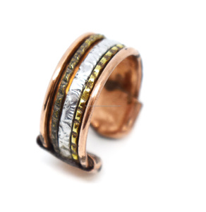 2027 Elegant Look Rose Gold Plated Wrist Pain Relief <b>Copper</b> Bracelets & <b>Bangles</b> Handmade Floral Hammered <b>Copper</b> Cuff - Product Image 6