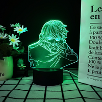 Prix de gros Charmant projecteur de lumière nocturne 3D d'anime Lampe de nuit personnalisée Support en acrylique pour le bureau des enfants