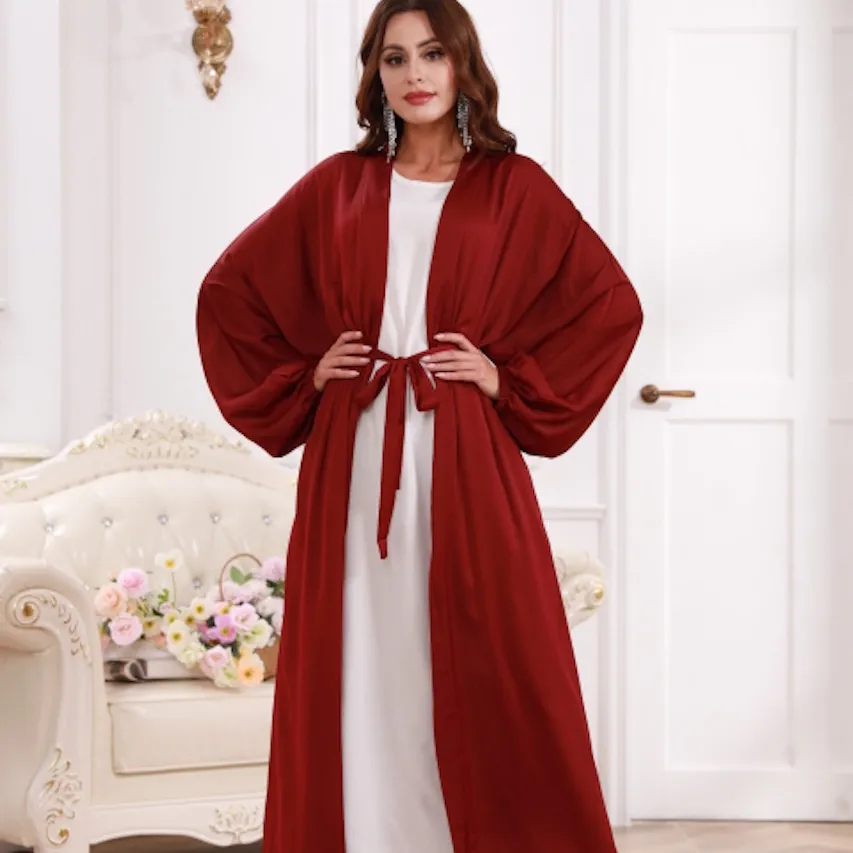 Cardigan modeste à lacets Robe longue Turquie Dubaï Robe Longue Femme traditionnelle musulmane maxi marocaine abaya vêtements