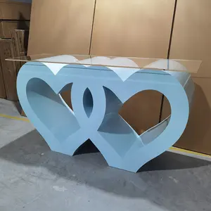 Manufacturer Price Cheap Wedding heart shaped acrylic Table