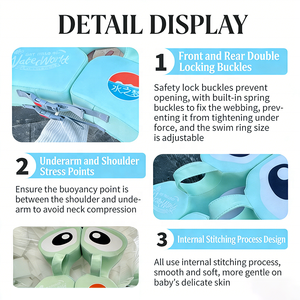 Flotador de Natación para Bebés WaterDream, Anillo de Natación para Axilas, Ayuda para Nadar en <span class=keywords><strong>Piscina</strong></span>, de 3 <span class=keywords><strong>Meses</strong></span> a <span class=keywords><strong>4</strong></span> Años, No Inflable, Portátil, Seguro, Ecológico, Anti-Neck para Niños - Product Image 2