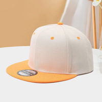 Casquette à visière plate transfrontalière la plus vendue, logo personnalisé, design color-block personnalisé, style hip-hop tendance, 100 % polyester