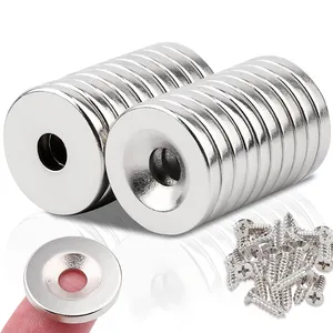 Grosir Magnet kekuatan tinggi koin Neodymium Magnet Neodymium bulat Super Magnet N52 Magnet cakram dengan lubang