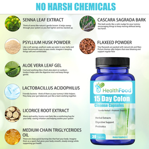 Capsules de nettoyage du côlon de haute qualité, 15 jours, avec extraits d'herbes, capsules végétaliennes, capsules amincissantes, complément alimentaire sain pour la perte de poids - Product Image 6