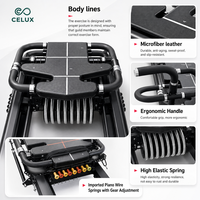 Reformer Pilates Commercial en Aluminium Noir pour Studio et Salle de Sport
