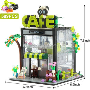 Forange FC8502 cafetería bloques de construcción techo abierto ciudad Steets casa DIY montaje con luces - Product Image 5