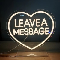 LUYI Enseigne néon LED personnalisée avec support de base, laissez un message pour la configuration d'un livre d'or audio, enseigne néon pour réception de mariage
