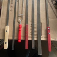 Brochettes à kebab plates et épaisses en acier inoxydable avec manche en bois, multifonctionnelles, résistantes à la chaleur, accessoires de barbecue rotatifs