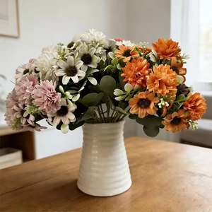 Fleurs artificielles en tissu 32 cm, faites à la main, marguerites modernes de haute qualité, décoration intérieure, remise de diplôme, fête des mères, Saint-Valentin, mariage - Product Image 5