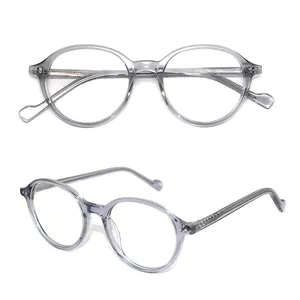 High Quality Acetate Optical Frames Professional Round Glasses Colorless Lens Optical Custom Glasses Frames