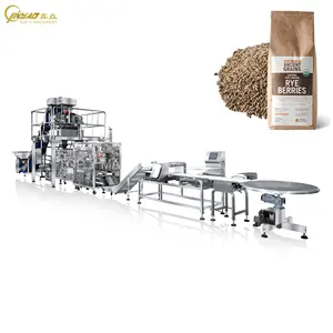 Rogge Bessen Verpakkingsmachine Gusset Papieren Zak Hete Afdichting En Genaaide Zak Met Naaimachine Multihead Weger - Product Image 1