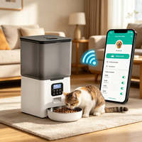 Distributeur automatique de nourriture pour animaux de compagnie KAILAN OEM avec commande à distance par application WiFi, écran LCD intelligent, programmation de l'alimentation, bol en acier inoxydable de 5,6 L, enregistreur vocal
