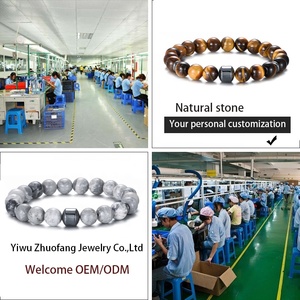 Pulseira de Pedra Natural com Contas Magnéticas Personalizadas de 8mm, Pulseira de Pedra Lava e Olho de Tigre - Product Image 2