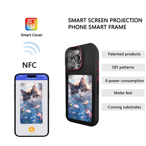 Nueva pantalla de tinta de diseño de alta calidad proyección personalizada NFC fundas de teléfono para iPhone 15 13 14 Pro Max <span class=keywords><strong>mi12</strong></span> - Product Image 5