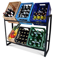Support de caisse à boissons en métal pour caisses support de caisse à boissons autoportant pour l'emballage de vente par correspondance peu encombrant