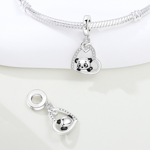 Colgante de latón blanco de gran venta con la inscripción 'I Love Panda', pulsera DIY de alta gama, joyería y accesorios al por mayor - Product Image 5