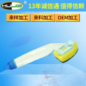 Huijie Long <b>Handle</b> <b>Sponge</b> Cleaning Brush White Solid Color Household Dishwashing Tool - Product Image 4