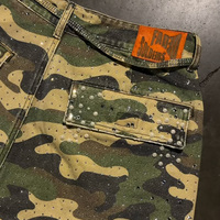 Shorts Cargo de Course en Coton Tissé pour Hommes, Coupe Ample et Large, Motif Camouflage Perlé Intégral, Qualité Supérieure, Personnalisables et Durables
