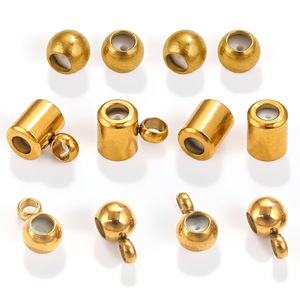 Round Spacer Positioning Beads |PVD Gold Plated Stainless Steel <b>Slider</b> Stopper Beads for <b>Bracelet</b> Necklace DIY Jewelry Making - Product Image 1