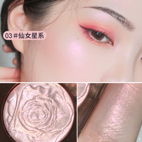 Vente en gros Private Label Palette de surligneurs scintillants en poudre pressée 3 couleurs à haute teneur en pigments avec miroir