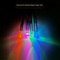 3mm 5mm Flat Top LED Pré-câblé Water clear DC12V Rouge Vert Bleu Blanc RGB UV Light-emitting Diode avec support en plastique