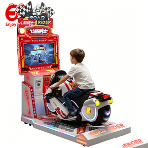 Simulateur de course de <span class=keywords><strong>moto</strong></span> pour enfants à monnayeur, machine de <span class=keywords><strong>jeu</strong></span> d'arcade Road Rider, construction en fibre de verre et métal, sans fil - Product Image 1