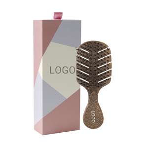 Brosse démêlante compacte OEM personnalisée en paille de blé écologique avec poils en nylon, portable pour <span class=keywords><strong>voyage</strong></span>, vente en gros - Product Image 6