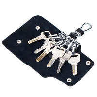 Étui à clés en cuir véritable de vachette de Guangzhou pour hommes et femmes, porte-clés de voiture à suspendre à la ceinture, type de fermeture : sans fermeture, modèle CL-Y025