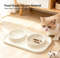 Bol de voyage 2-en-1 durable pour chiens, double usage, anti-renversement, double bol en silicone de qualité alimentaire pour chiens de taille moyenne/petite