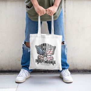 DLBZ Multi-function Trendy Customized Independence Day Logo Durable Reusable <b>Rope</b> Handle Canvas Tote Shopping <b>Bag</b> - Product Image 4