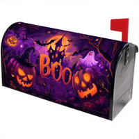 Housse de boîte aux lettres d'Halloween motif citrouille fantôme violette, protection et décoration, prix usine