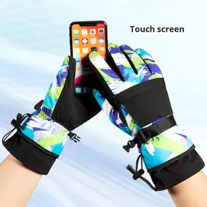 Gants de ski d'hiver pour femmes coupe-vent compatibilité avec écran tactile résistant au froid gants chauds épaissis remplis de duvet pour le snowboard - Product Image 2
