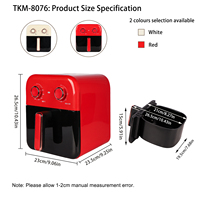 MLD Friteuse à air intelligente 8-en-1 multifonctionnelle 6L, 220V UE, en acier inoxydable, carrée, en plastique, 1200W, à économie d'énergie, pour la maison