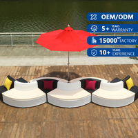Ensemble de meubles de jardin en rotin modulaire de style nordique, robuste et luxueux, avec structure en aluminium tissé à la main, canapés de jardin, canapé d'extérieur