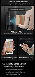 Cerradura Inteligente Tuya con Huella Dactilar y Reconocimiento Facial, Cámara Wi-Fi con Timbre, Almacenamiento en la Nube, para Puerta de Acero, Uso Doméstico - Product Image 4