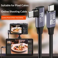 Kabel Data Pengisian Cepat USB 3.2 Tipe-C Ganda Bersudut 0.2/0.5/1/2/3/4/5 Meter untuk Pemotretan Kamera (Tethered Shooting)