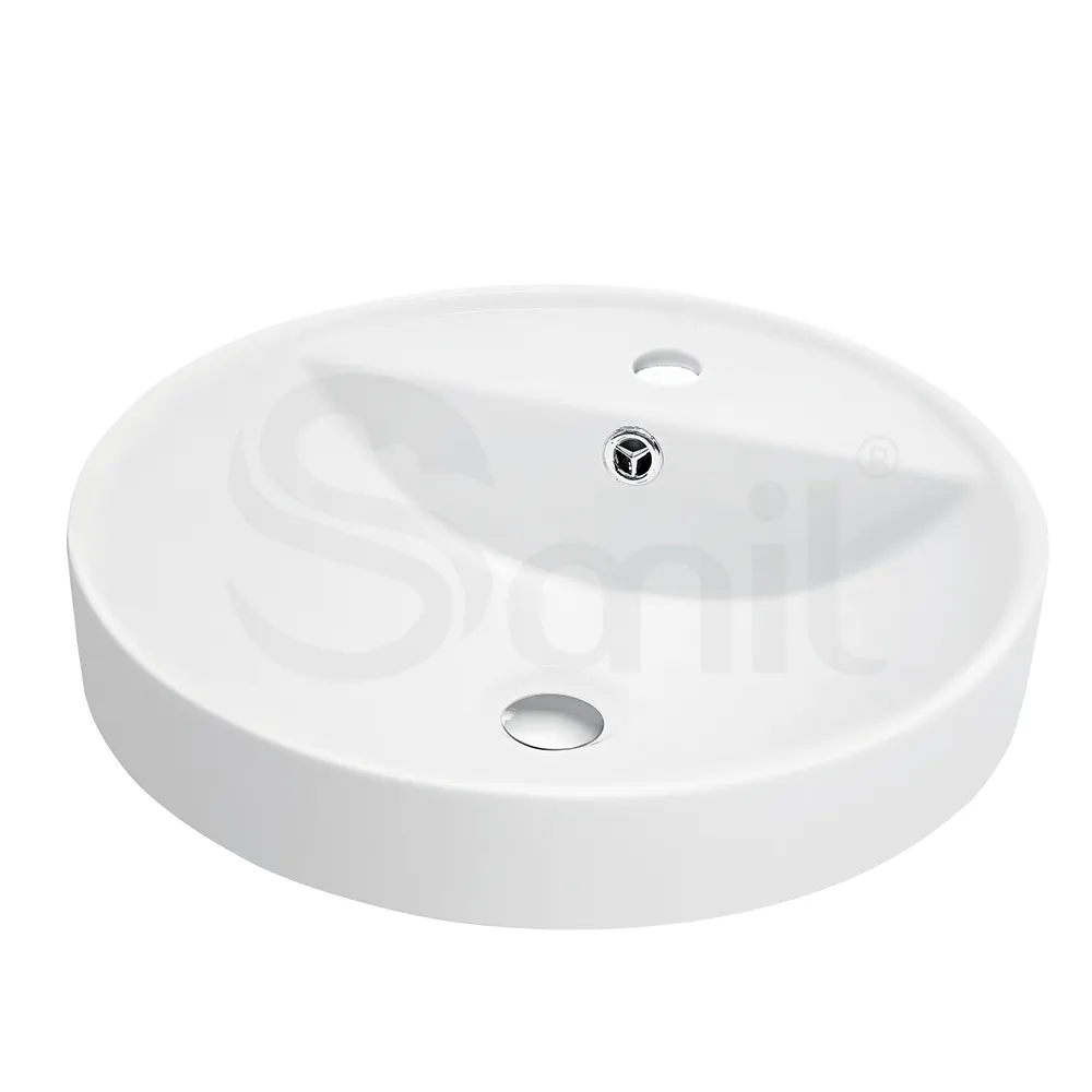 Halb aussparung Ovale Keramik über der Theke Waschbecken Top Cabinet Vanity Waschbecken Waschbecken für Badezimmer