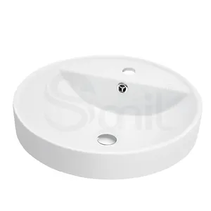 Semi-incavo ovale in ceramica sopra il bancone lavabo lavabo lavabo lavabo per bagno