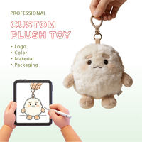 Porte-clés en peluche personnalisé OEM/ODM avec logo, en coton PP, matériau doux, design animal mignon, pendentif animal en peluche