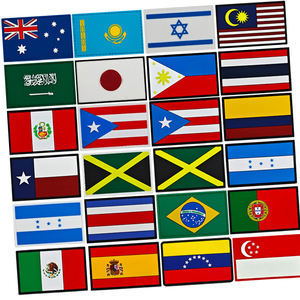 Bandeira do mundo do silicone do emblema da bandeira do remendo da borracha do PVC 3D Patches com gancho e laço - Product Image 1